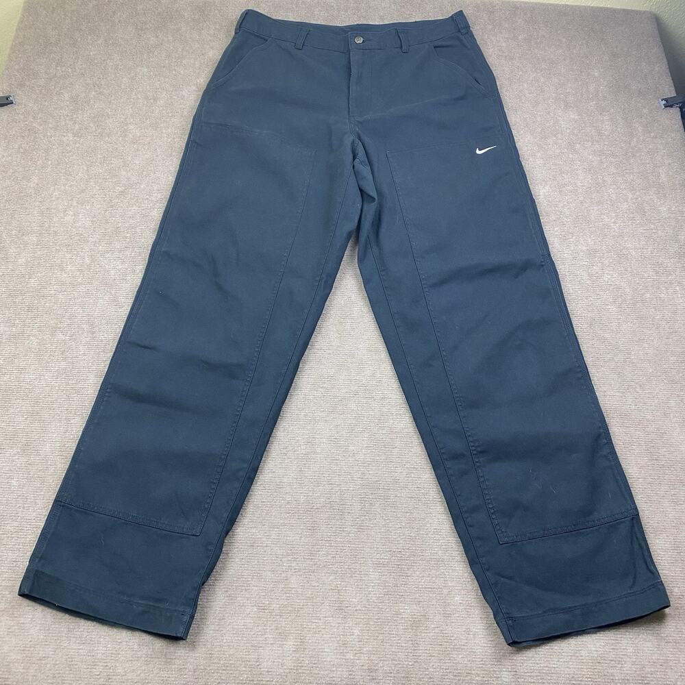 Nike Men's Double Panel Cargo Pants Black Heavyweight Cotton Size 32 RARE